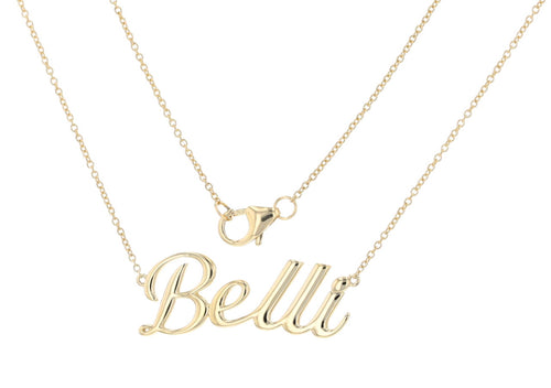 Customized yellow gold name necklace