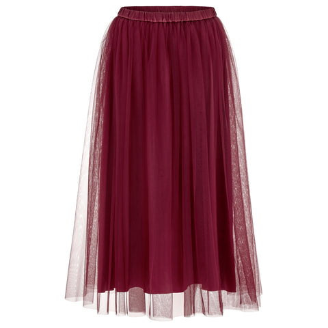 Little MINMIN Skirt  in garnet red