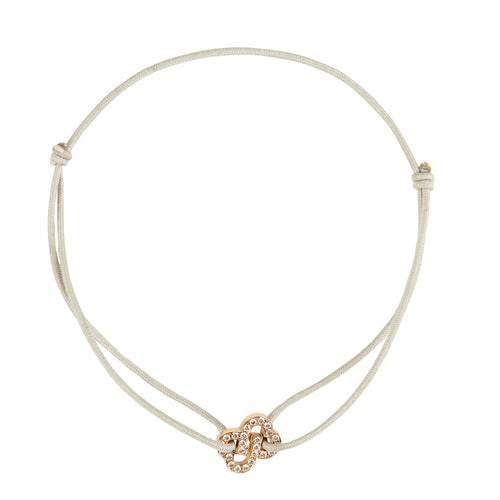 Friendship Bracelet in 18 Kt pink gold with diamonds