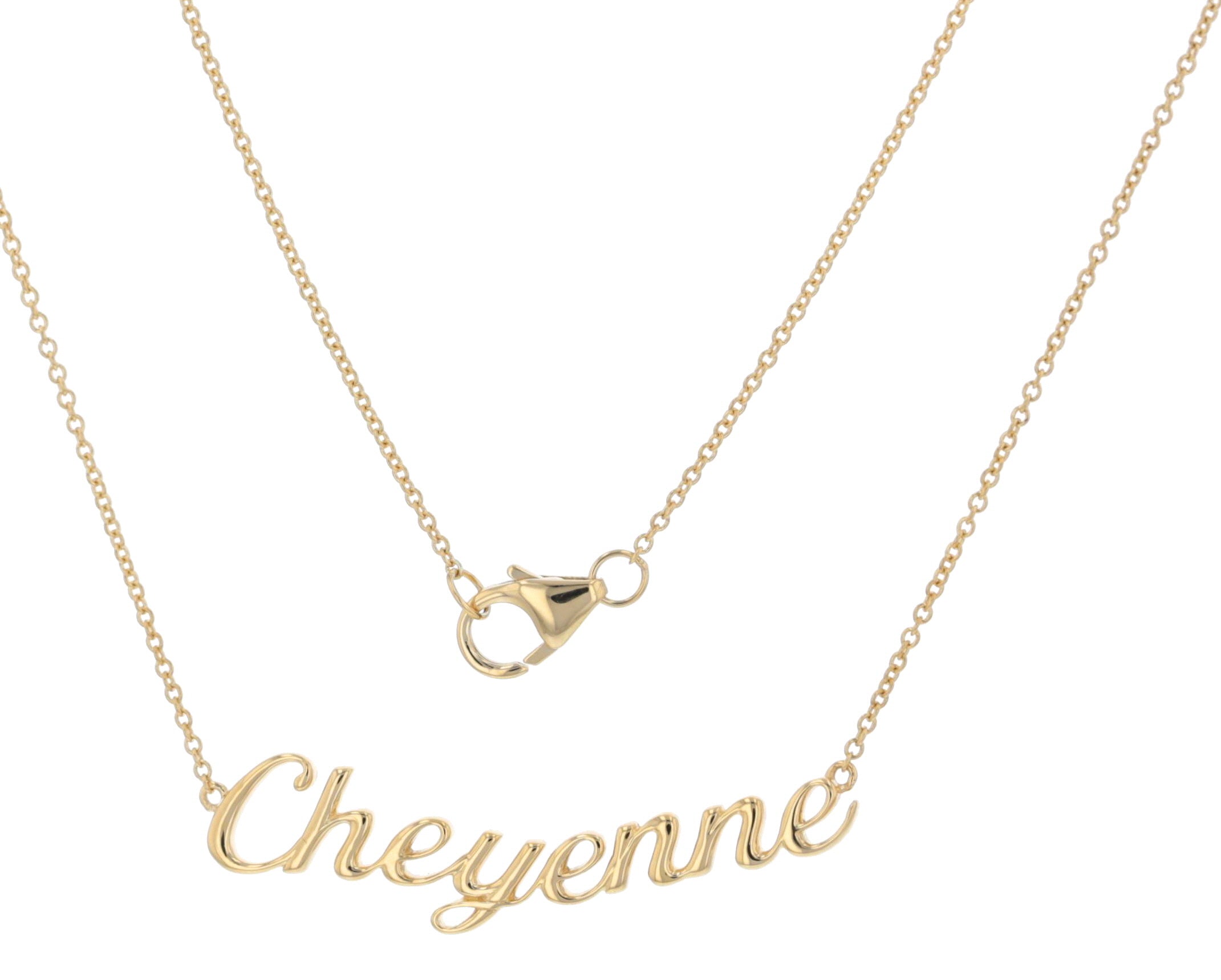 Customized pink gold name necklace