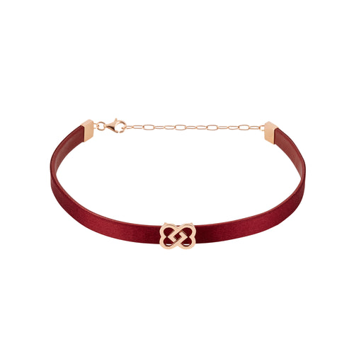 Choker in sterling silver 18kt pink gold