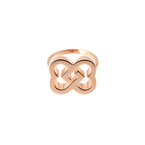 Love Ring in sterling silver 18kt pink gold
