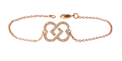 Two Hearts one Beat Collier in pinkgold